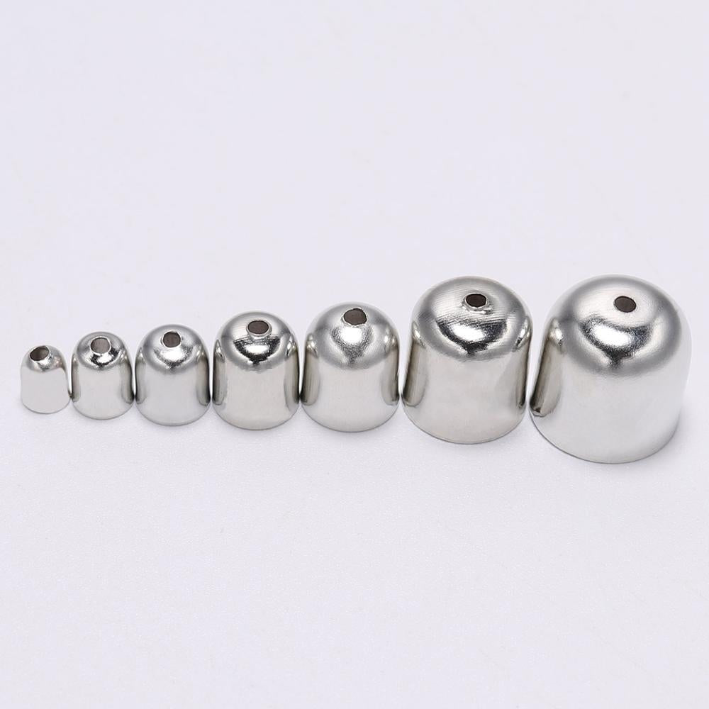 Leather Cords Bracelets Buckle End Tip Tassel Caps 3-10mm, 50-100pcs