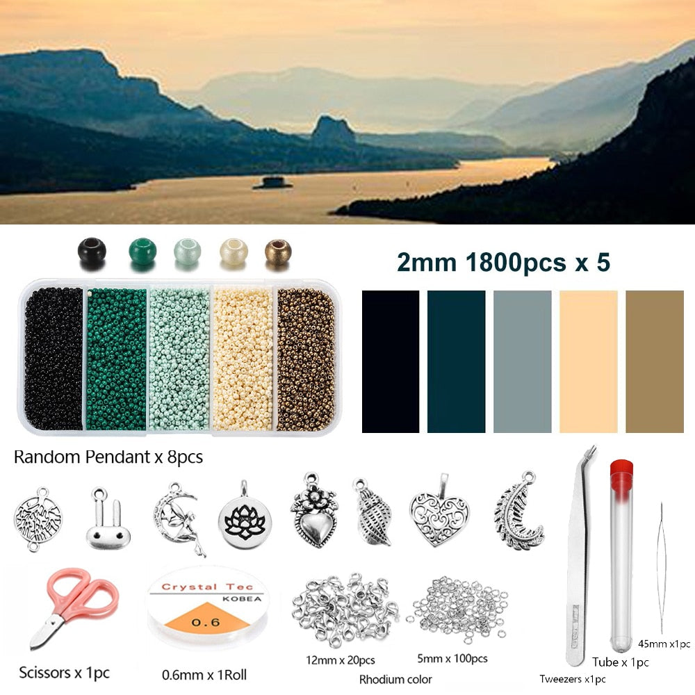 5 Color 2mm Czech Seed Beads Box