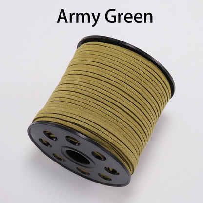 2.5 mm Flat Faux Suede Braided Cord Korean Velvet Leather, 10m lot