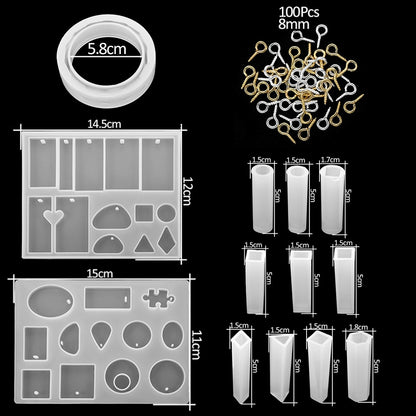 Epoxy Casting Molds Sets, 15-348Pcs