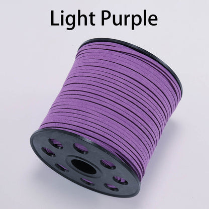 2.5 mm Flat Faux Suede Braided Cord Korean Velvet Leather, 10m lot