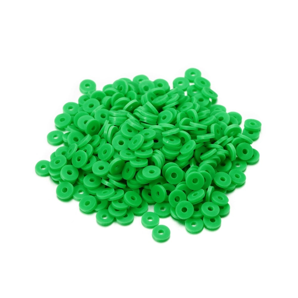 6mm Flat Round Polymer Resin Clay Beads