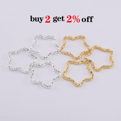 Gold Star 16.5mm Twisted Jump Rings, 50pcs