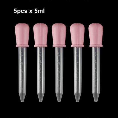 2-5pcs 5ml Clear Silicone Graduated Droppers for Crafts & Candy Molds