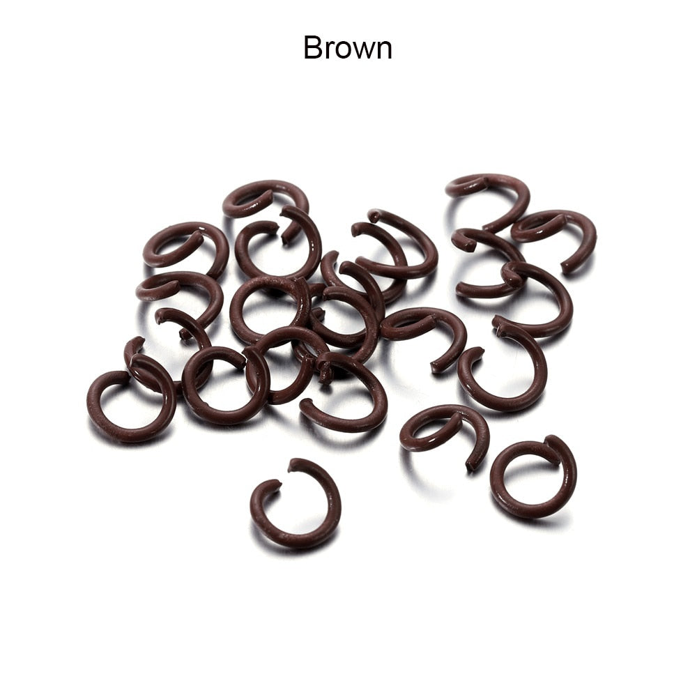 1.2x8mm Colorful Metal Jump Rings, 100pcs