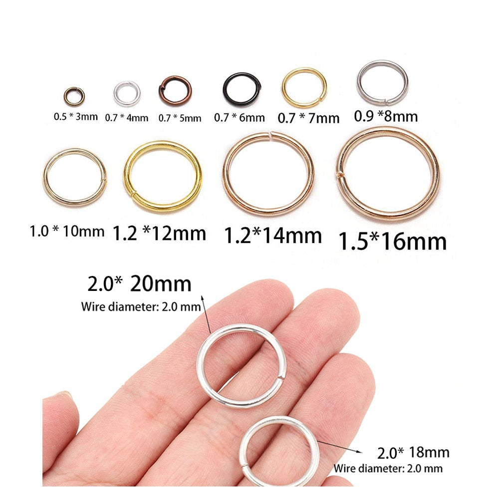 50-200pcs 4-20mm Jump Rings