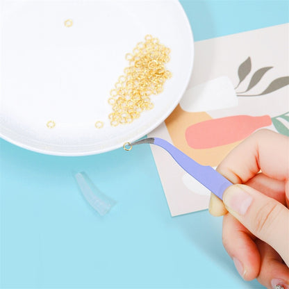 3-Color Bent Nose Tweezers, 1pc