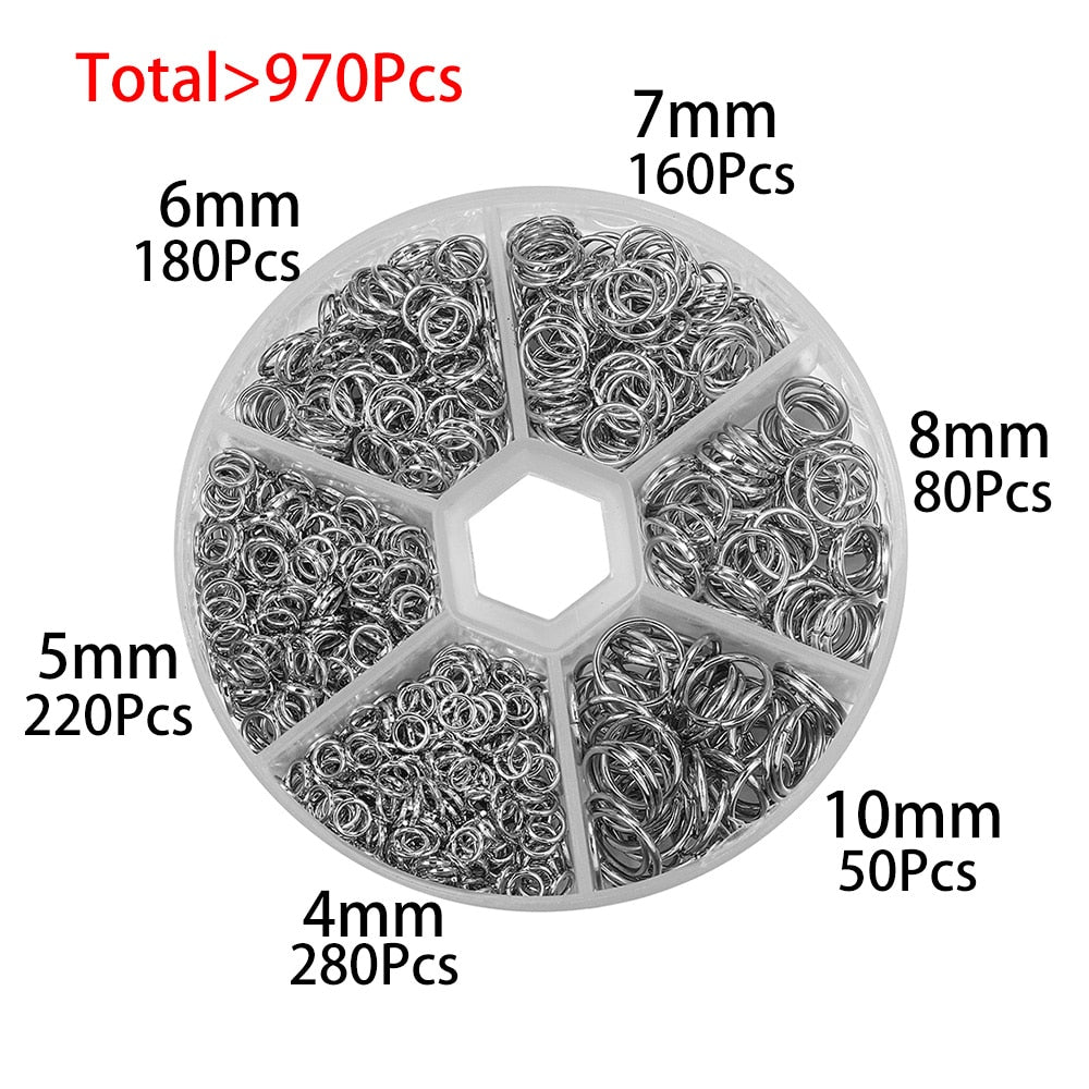 Mixed Color Jump Ring Set, 970pcs