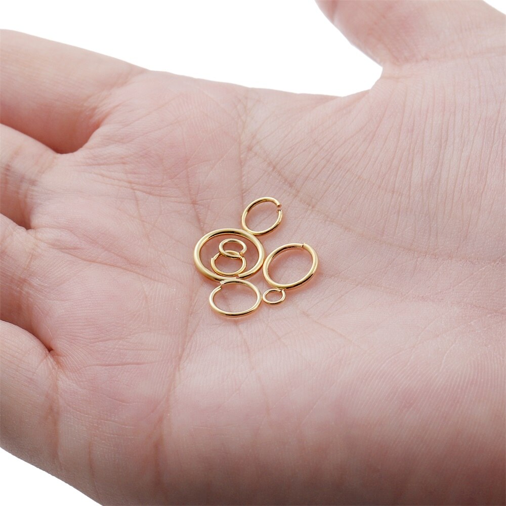 50-200pcs 3-10mm 18K Gold Copper Jump Rings
