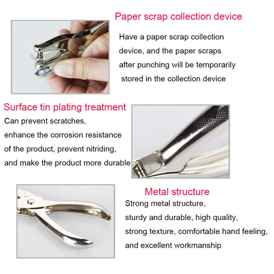 Metal Hand Paper Punch, 3/6mm Hole