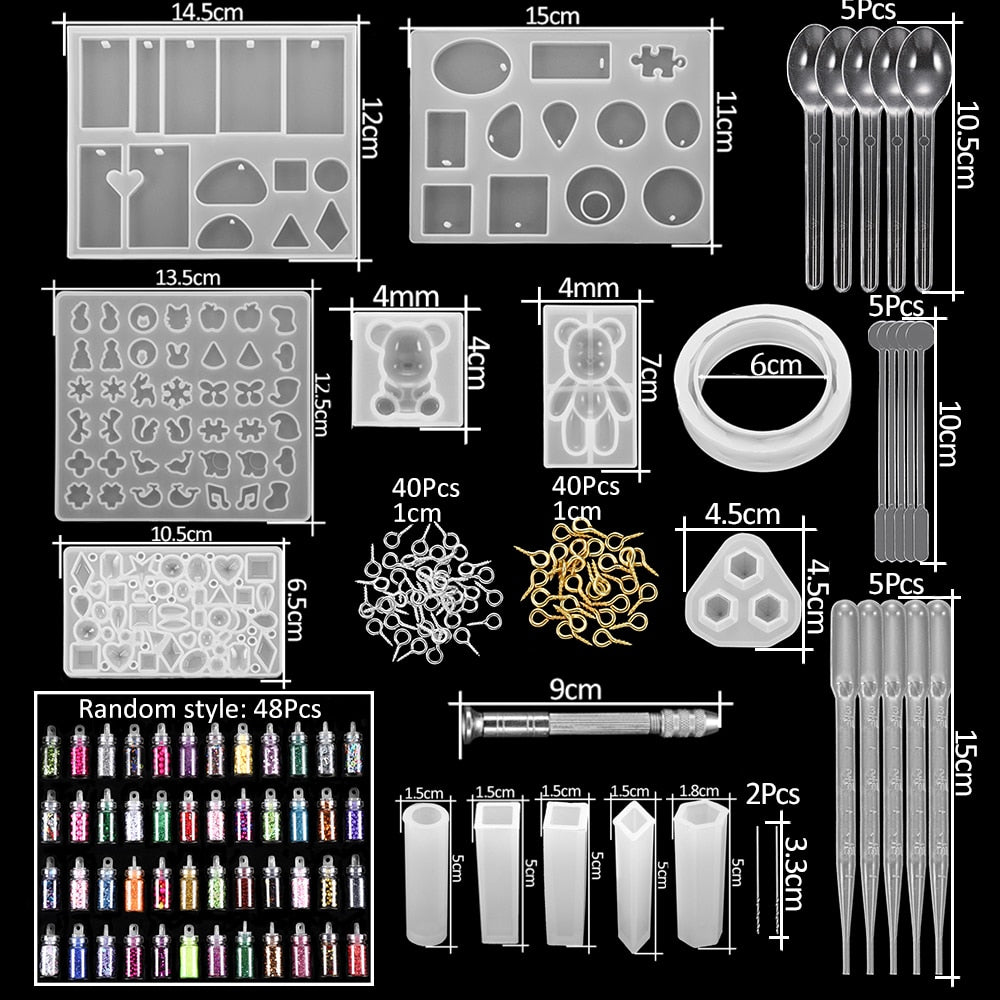 Epoxy Casting Molds Sets, 15-348Pcs