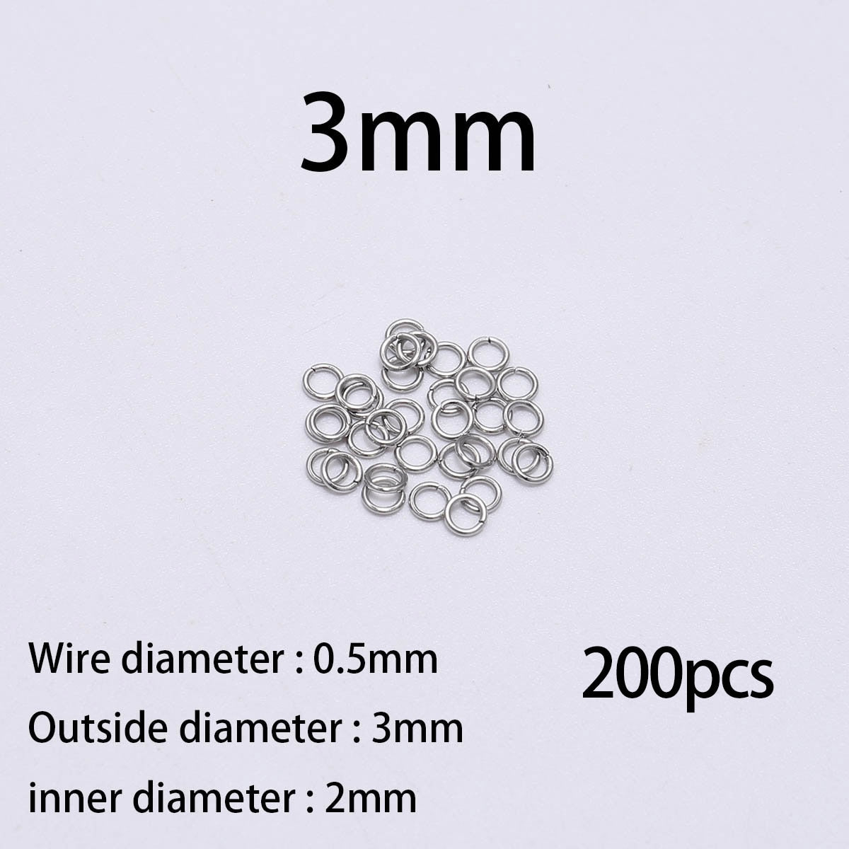 4-10mm Steel Jump Ringsб 50-200pcs