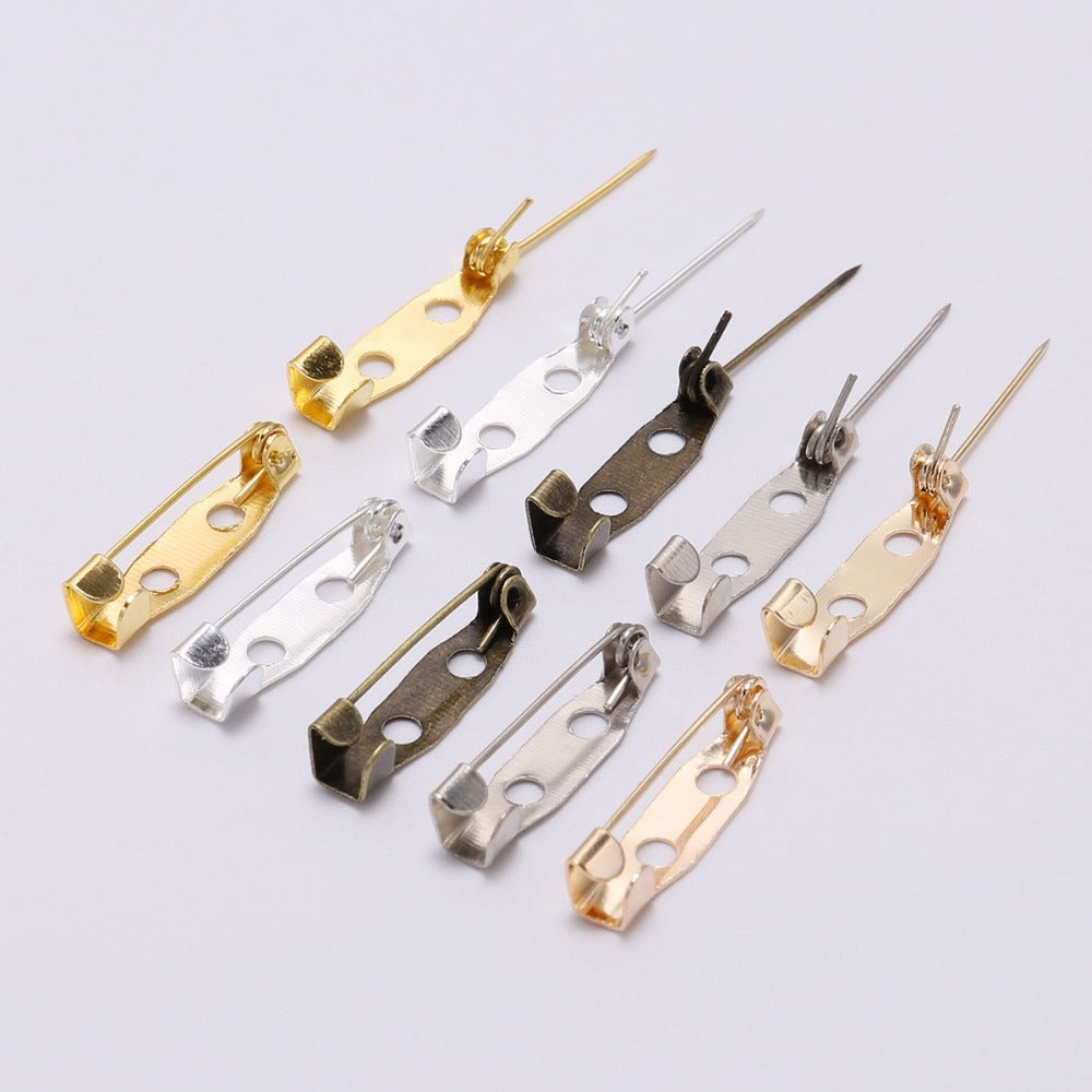50pcs 15-35mm Size Brooch Clip Base Pins