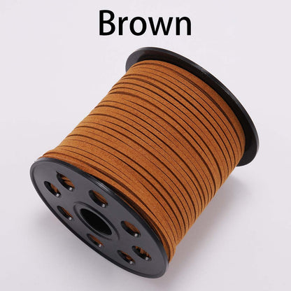 2.5 mm Flat Faux Suede Braided Cord Korean Velvet Leather, 10m lot