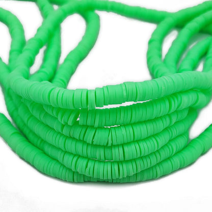 6mm Mixed Color Flat Round Polymer Clay Beads