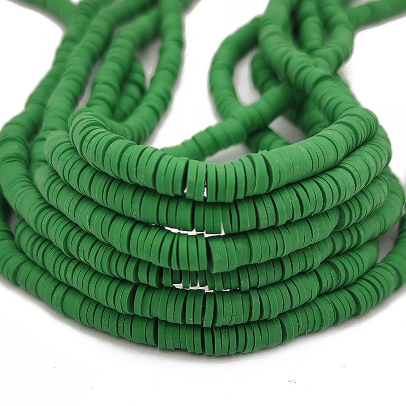 6mm Mixed Color Flat Round Polymer Clay Beads