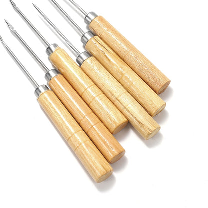 2pcs Wooden Sewing Awl for Leather & Jewelry Crafting