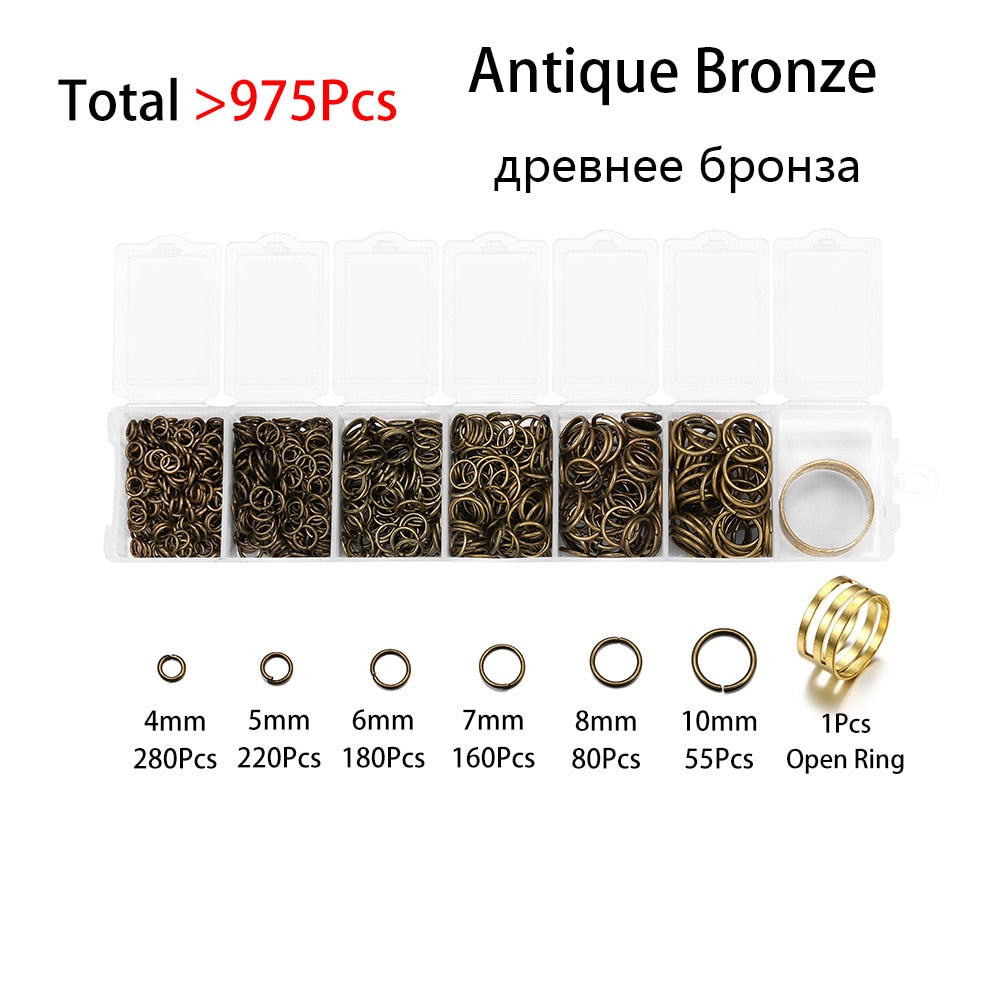 Open Jump Ring Connectors Set, 975pcs
