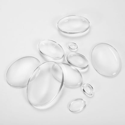 5-50pcs 10-50mm Oval Transparent Glass Cabochon