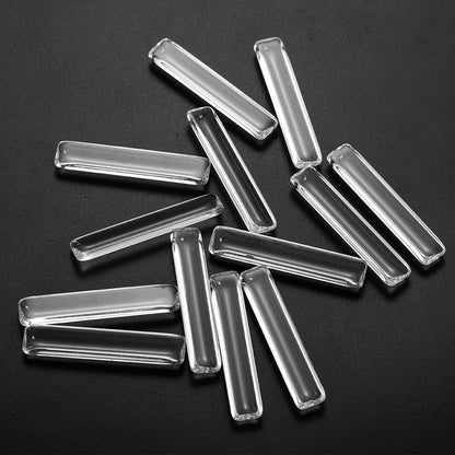 5pcs 10*50mm Rectangle Flat Back Clear Glass