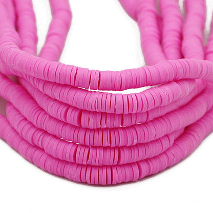 45 Colors 16" 6mm Flat Round Polymer Clay Beads