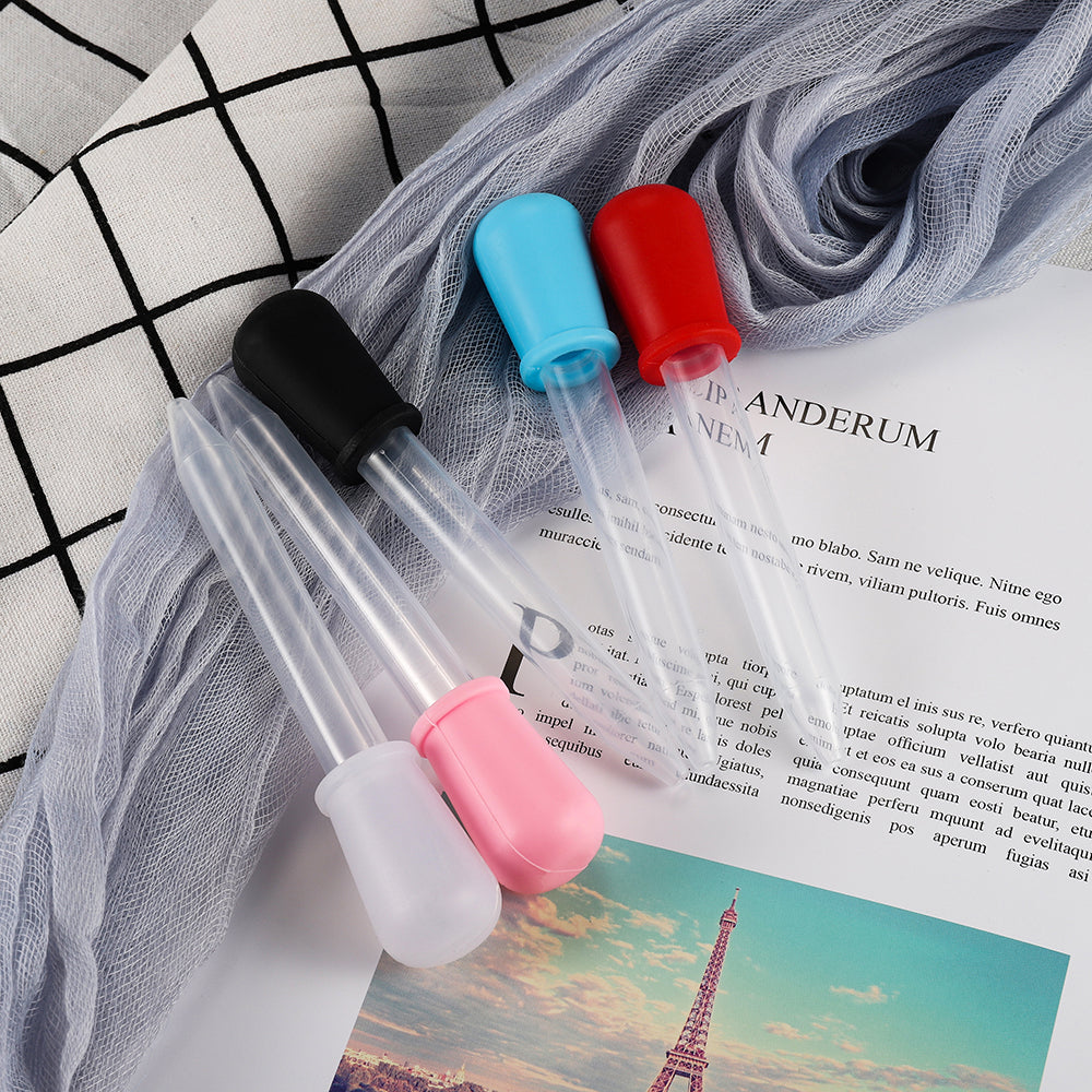 2-5pcs 5ml Clear Silicone Graduated Droppers for Crafts & Candy Molds