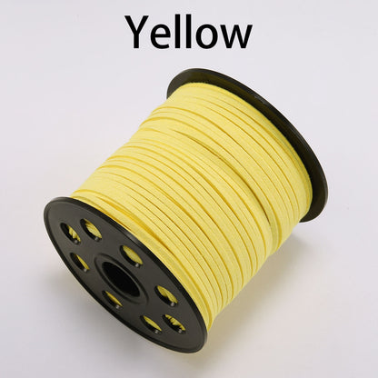 2.5 mm Flat Faux Suede Braided Cord Korean Velvet Leather, 10m lot