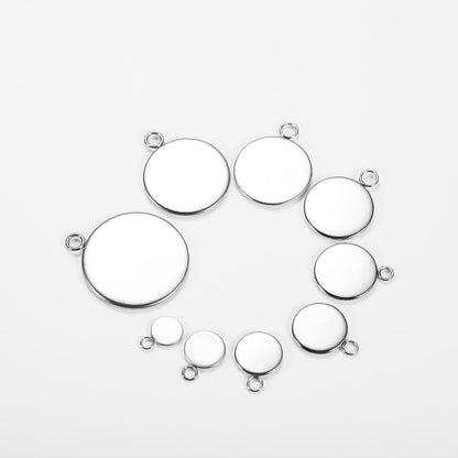 20pcs 6-25mm Stainless Steel Cabochon Base Tray