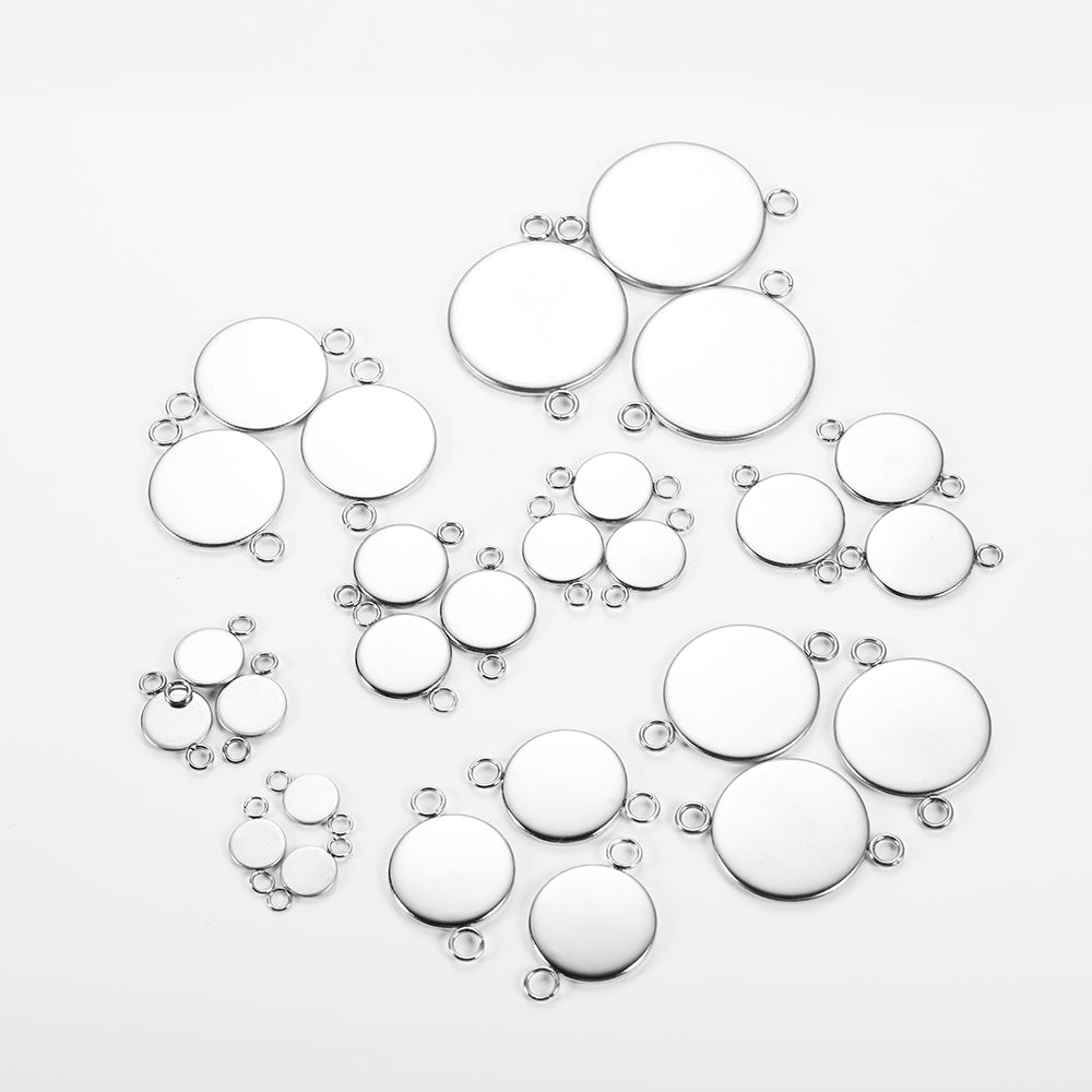 20pcs 6-25mm Stainless Steel Cabochon Base