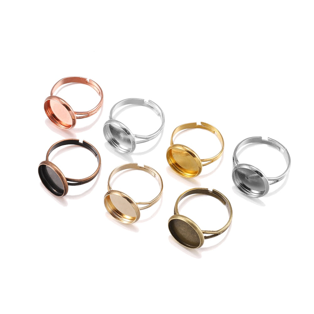 10pcs Adjustable Ring Base for Glass Cabochons
