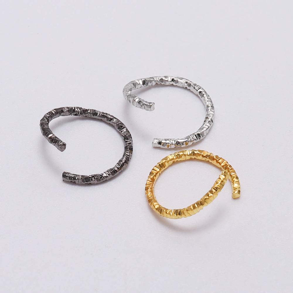 30-100pcs 8-20mm Gold Twisted Jump Rings
