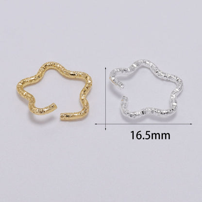 Gold Star 16.5mm Twisted Jump Rings, 50pcs