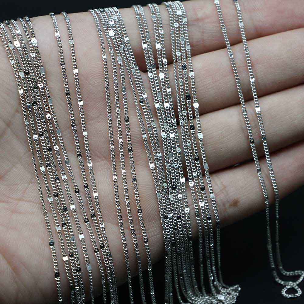 Chaînes de collier à fermoir mousqueton de 40 à 60 cm, paquet de 12 pièces