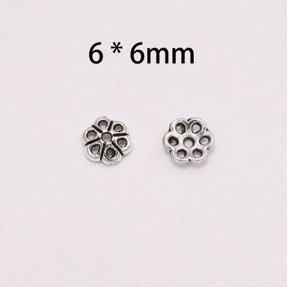 6 mm ausgehöhlte Blumen-Torus-Perlenkappen, 100 Stück