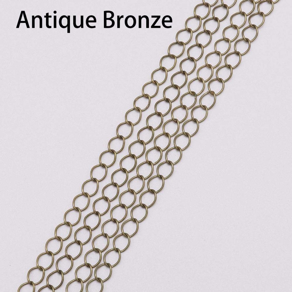 2.5 2.8 3.6 4.8 mm Long Open Link Ring Extended Extension Necklace Chains, 5m lot