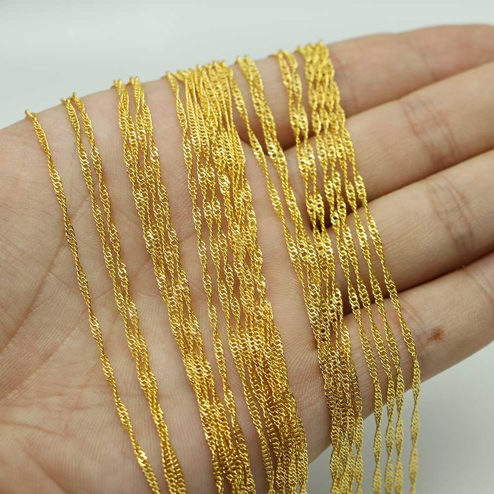 42cm Necklace Water Wave Chains with  Lobster Claw Clasp