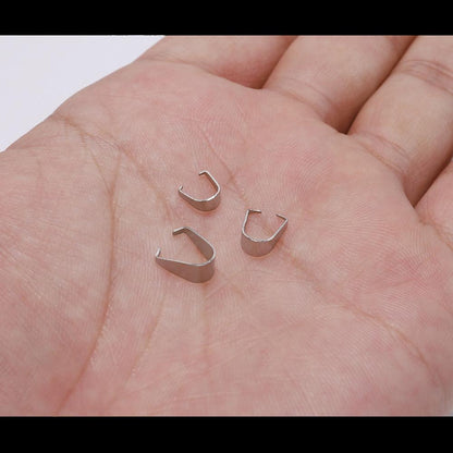 Stainless Steel Pendant Pinch Bail, 50-100pcs