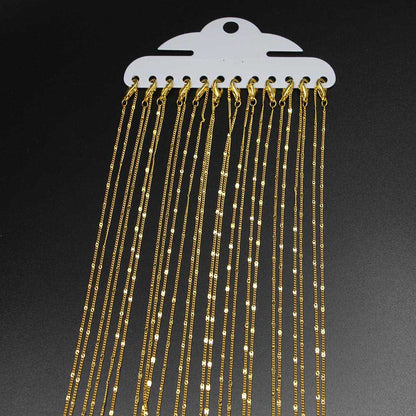 Chaînes de collier à fermoir mousqueton de 40 à 60 cm, paquet de 12 pièces