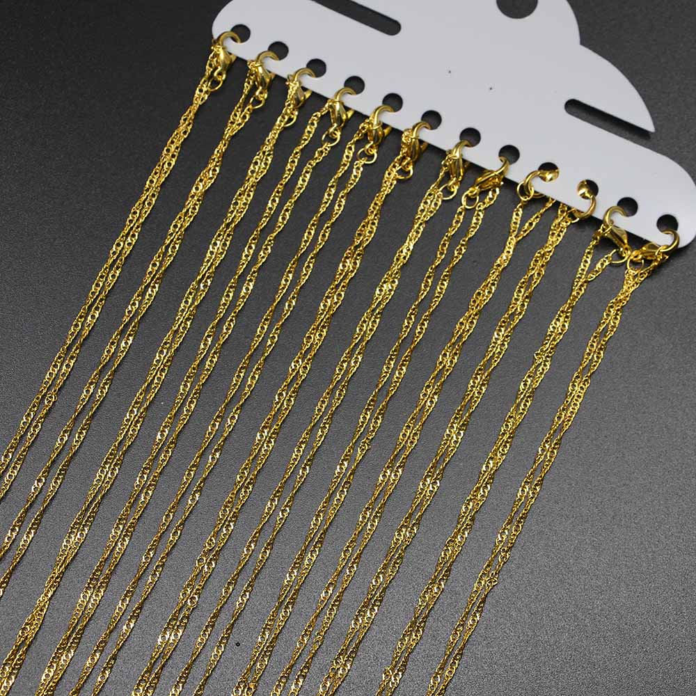 42cm Necklace Water Wave Chains with  Lobster Claw Clasp