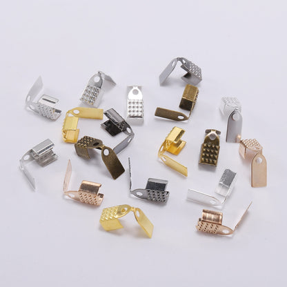 Metal Rope Fastener Crimp Cord End Cap 4 5 6mm, 100pcs