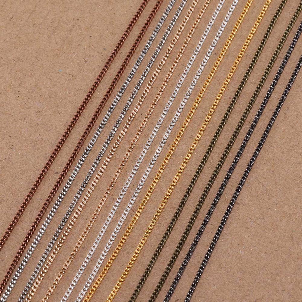 1.3 1.6 2.0 2.5 mm  Gold Necklace Chains, 5 m lot