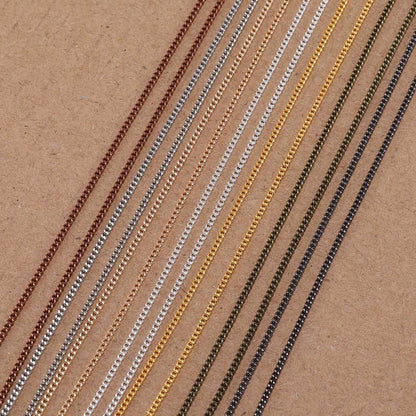 1.3 1.6 2.0 2.5 mm  Gold Necklace Chains, 5 m lot