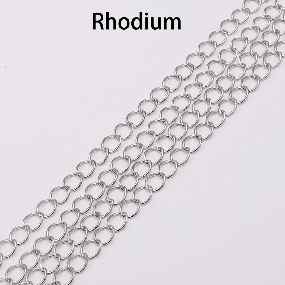2.5 2.8 3.6 4.8 mm Long Open Link Ring Extended Extension Necklace Chains, 5m lot
