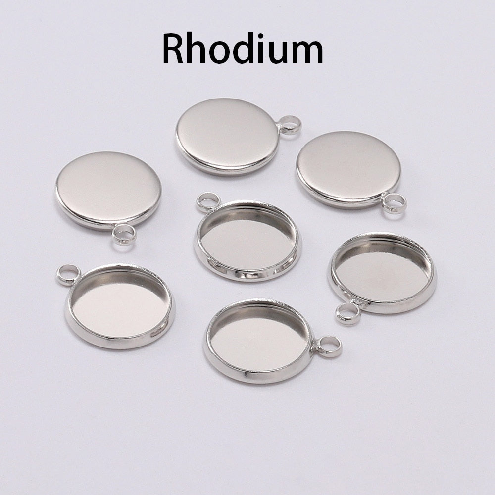 20pcs 10 12 16mm Round Cabochon Base Tray