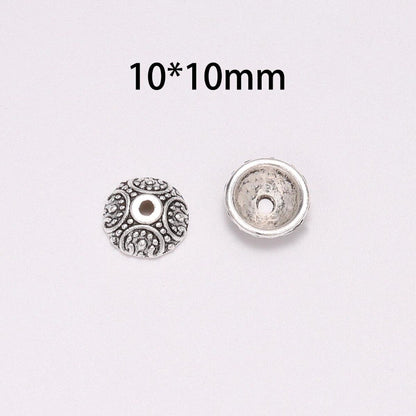 10mm Alloy Flower Torus Bead Caps, 20pcs
