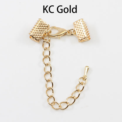 Ribbon Leather Cord End Clasps Set