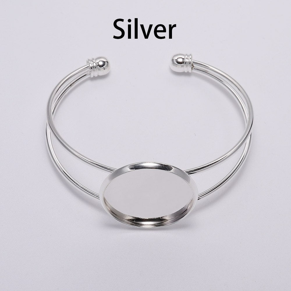 18 20 25mm Gold Bangle Bracelet Cabochon Base