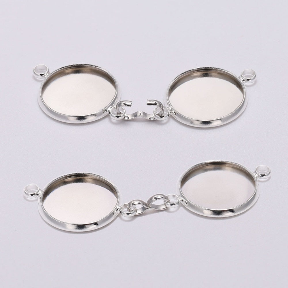 20pcs 10 12mm Gold Bracelet Cabochon Base Tray