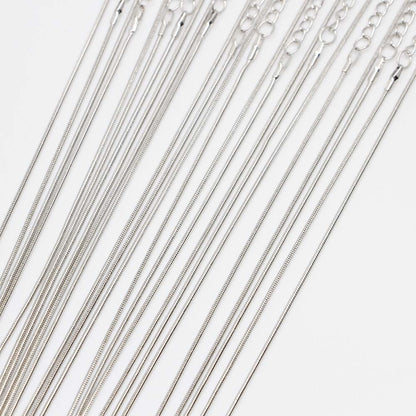 45cm Lobster Claw Clasp Snake Necklace Chains, 12Pcs Pack