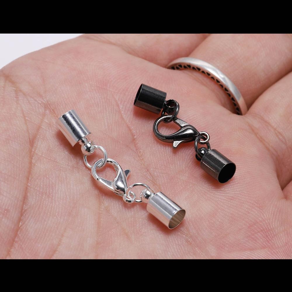 Leather Cord Bracelet Lobster Clasps 3-10mm, 10pcs